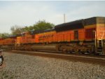 BNSF 6710 leading a stack Train East